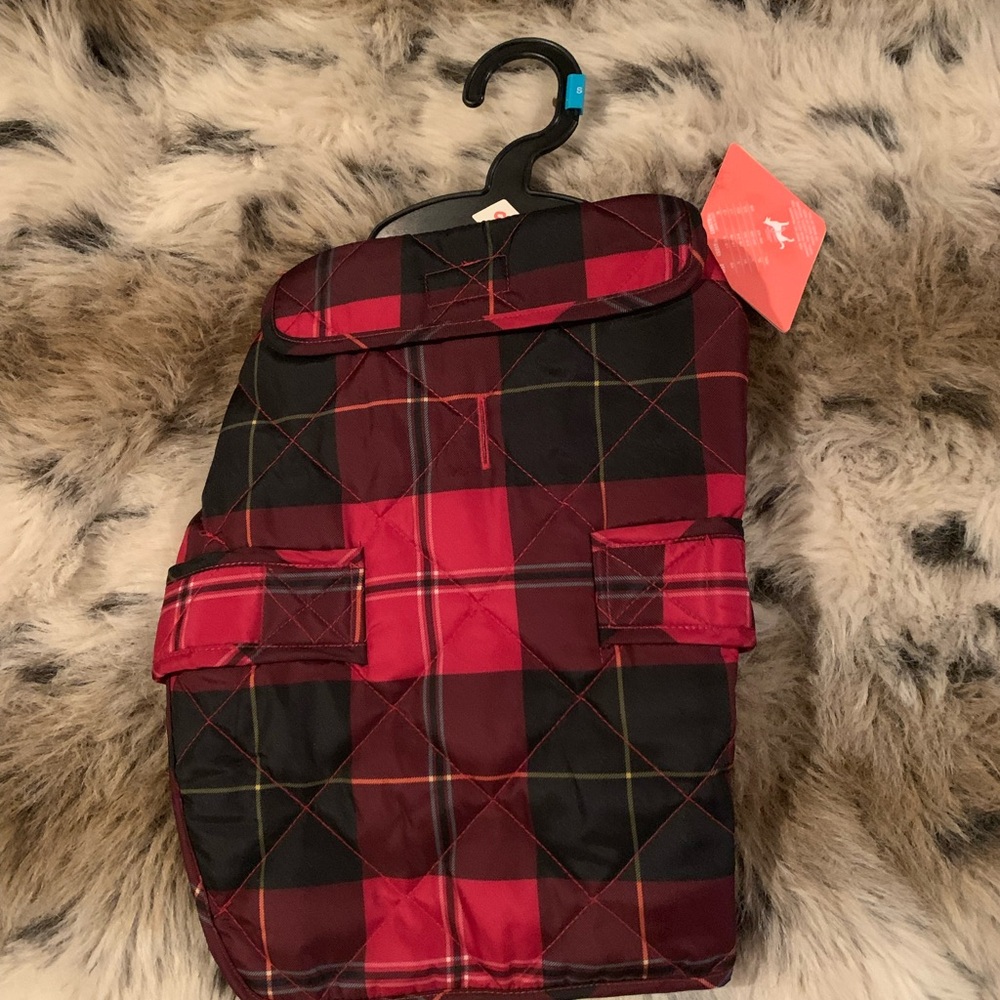 Plaid Dog Jacket - Red and Black